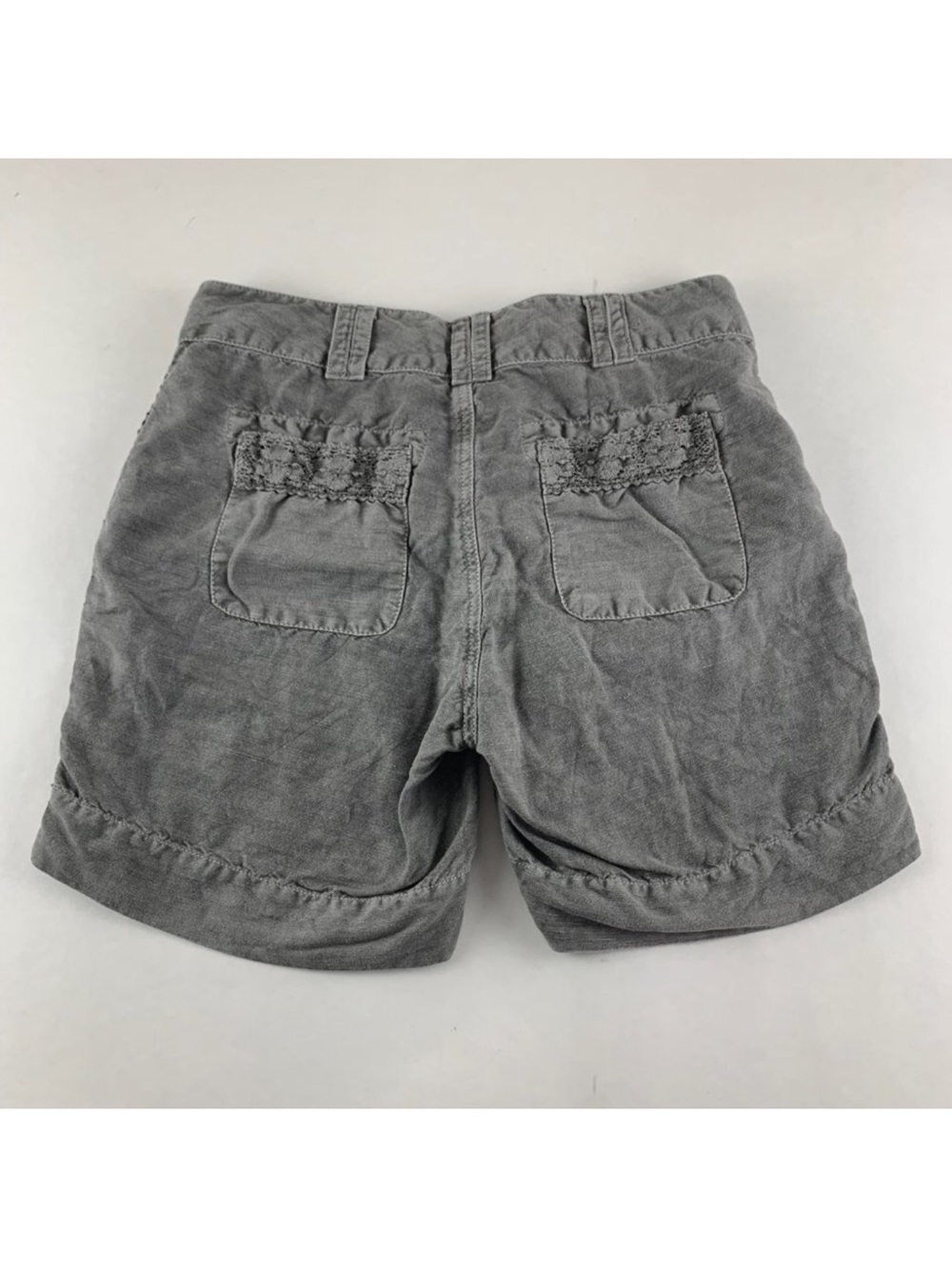 Sundance Linen / Cotton Blend Utility Shorts Gray Size 16 - Picture 2 of 13